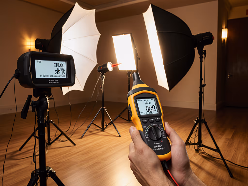 wedding_lighting_setup_with_db_meter_and_thermal_gun